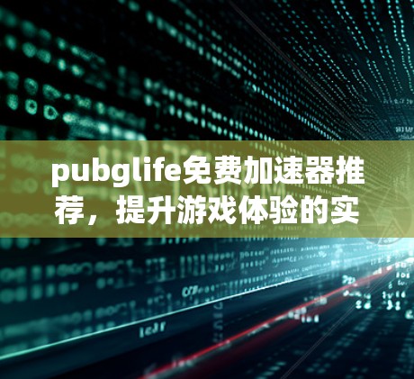 pubglife免费加速器推荐，提升游戏体验的实用工具