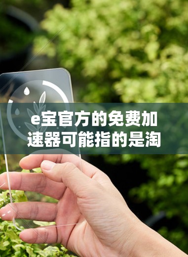 e宝官方的免费加速器可能指的是淘宝（e宝网）提供的电商加速器服务。以下是关于该加速器的一些信息