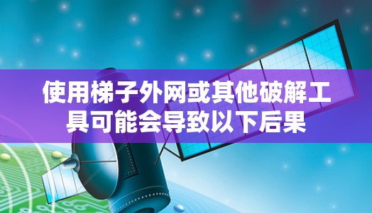 使用梯子外网或其他破解工具可能会导致以下后果