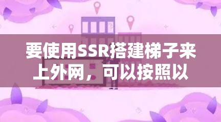 要使用SSR搭建梯子来上外网,可以按照以下步骤操作