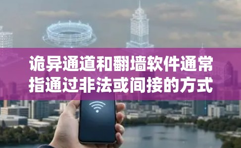 诡异通道和翻墙软件通常指通过非法或间接的方式绕过网络防火墙或访问被限制的网站。这些工具通常用于隐私保护或规避网络限制,但也可能用于非法活动。以下是一些可能的解释和注意事项