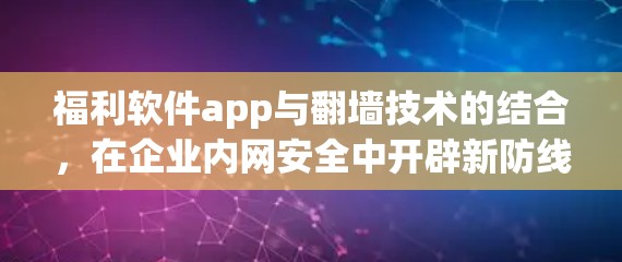福利软件app与翻墙技术的结合,在企业内网安全中开辟新防线