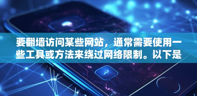 要翻墙访问某些网站，通常需要使用一些工具或方法来绕过网络限制。以下是一些可能的方法，但请注意，这些方法可能涉及到法律和道德问题，应谨慎使用，并确保遵守相关法律法规