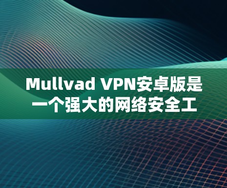 Mullvad VPN安卓版是一个强大的网络安全工具，适合对隐私和安全有需求的用户。以下是对其安卓版功能的详细分析