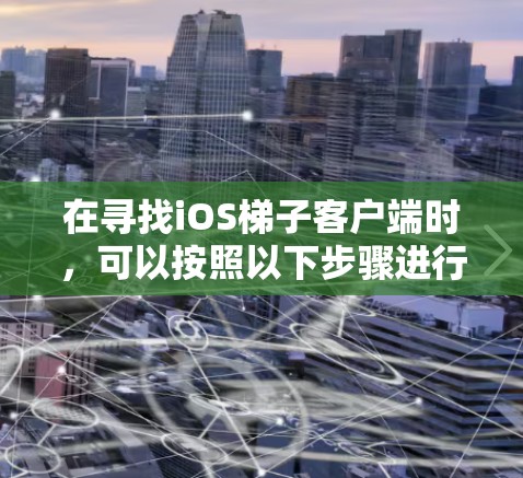 在寻找iOS梯子客户端时，可以按照以下步骤进行