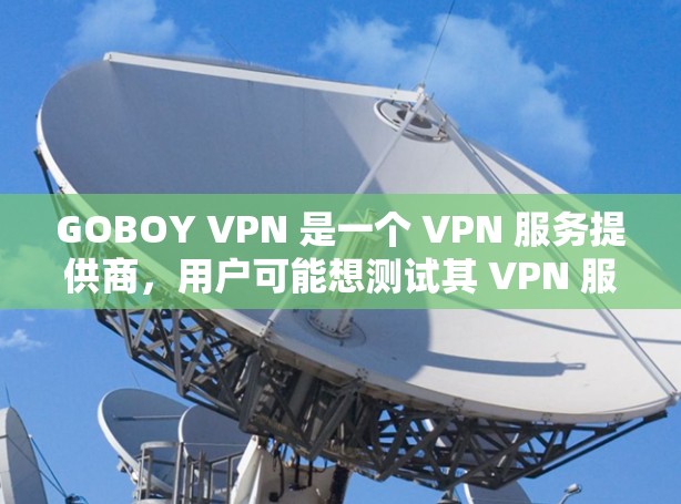 GOBOY VPN 是一个 VPN 服务提供商，用户可能想测试其 VPN 服务的连接状态、速度、稳定性和安全性。以下是一些常用的 VPN 线路测试方法和步骤