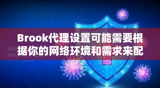 Brook代理设置可能需要根据你的网络环境和需求来配置。以下是一些常见的代理设置步骤和注意事项