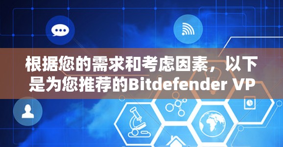 根据您的需求和考虑因素,以下是为您推荐的Bitdefender VPN的替代方案 根据您的需求和考虑因素,以下是为您推荐的Bitdefender VPN的替代方案